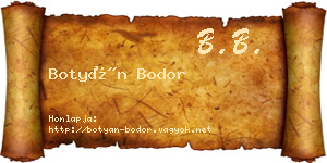 Botyán Bodor névjegykártya
